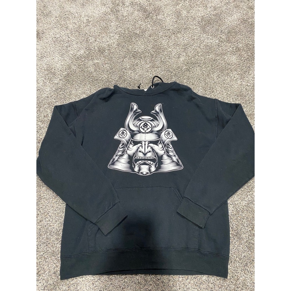 Jerzees NuBlend Samurai Mask Hoodie Black Loyalty Respect Athletics Hawaii L